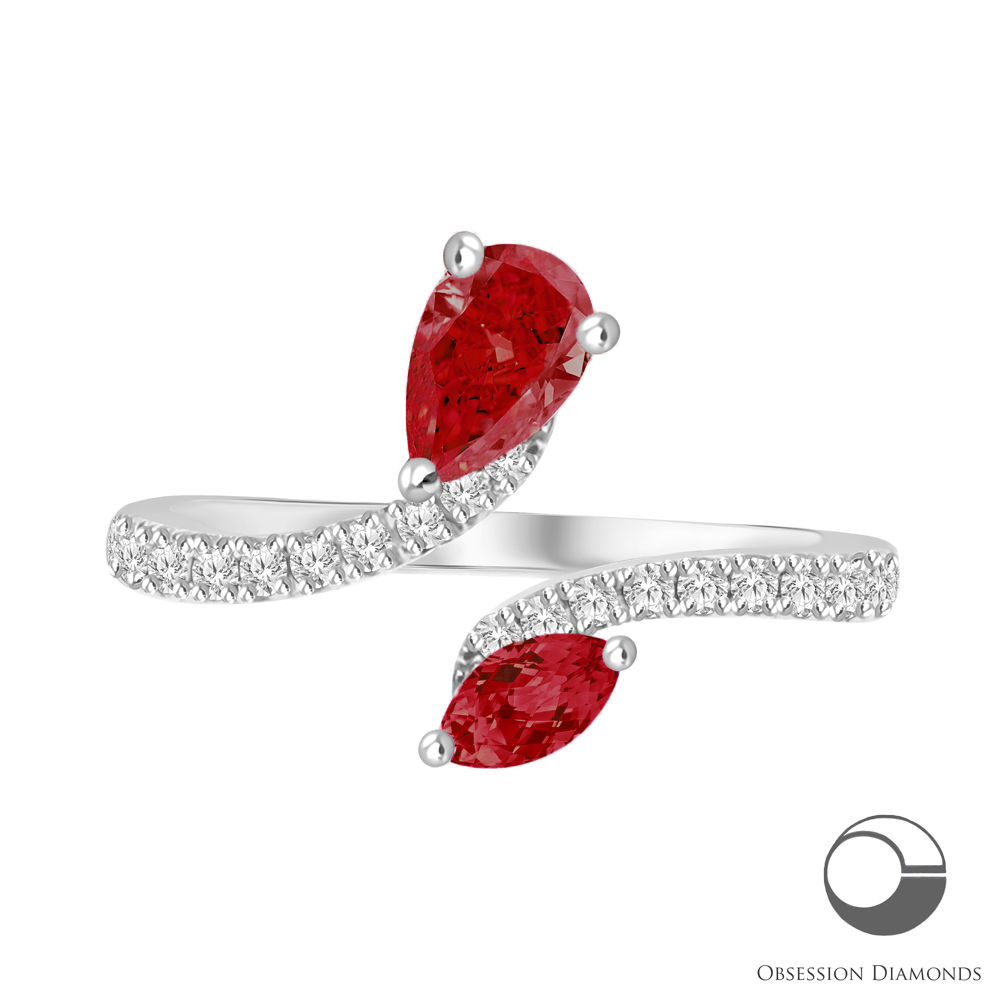 Ruby and Diamond Open Ring