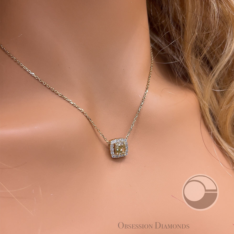 Thumbnail: Diamond Halo Fancy Light Brown Diamond Pendant