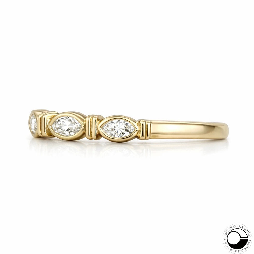 Thumbnail: Marquise Shaped Diamond Bezel-Set Anniversary Band