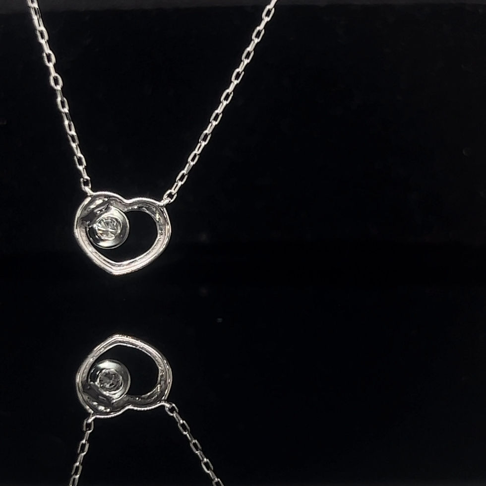 Thumbnail: Solitaire Round Diamond Heart Frame Pendant