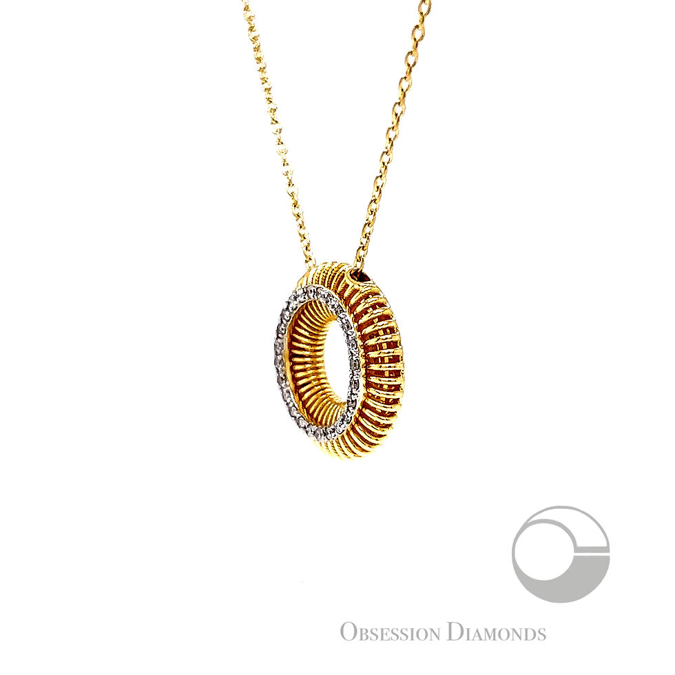Thumbnail: Diamond Accented Open Circle Pendant