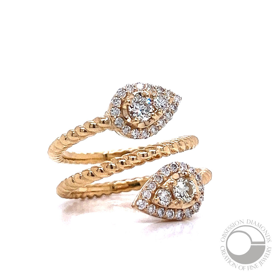 Thumbnail: Diamond "Snake" Inspired Open End Wrap Ring