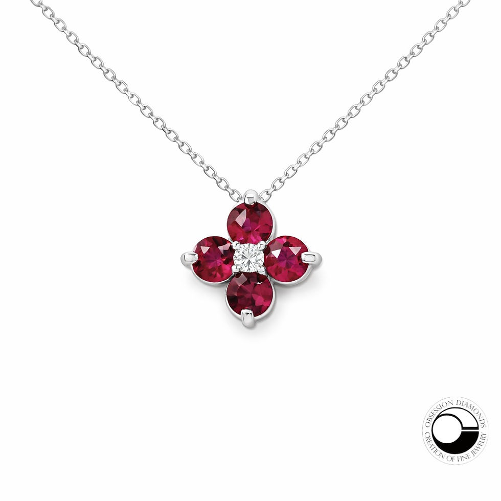 Thumbnail: Diamond Center Ruby Pendant