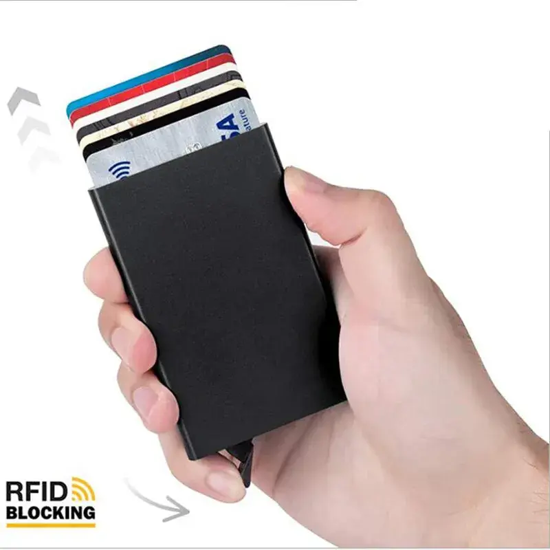 Rfid Smart Wallet Card Holder Metal Thin Slim Men Women Wallets