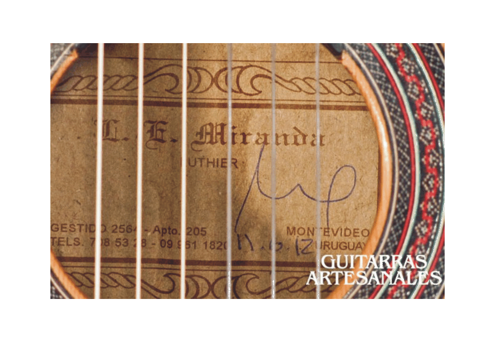Luthier Luis Eduardo Miranda - Luthier Luis Eduardo Miranda - Etiqueta