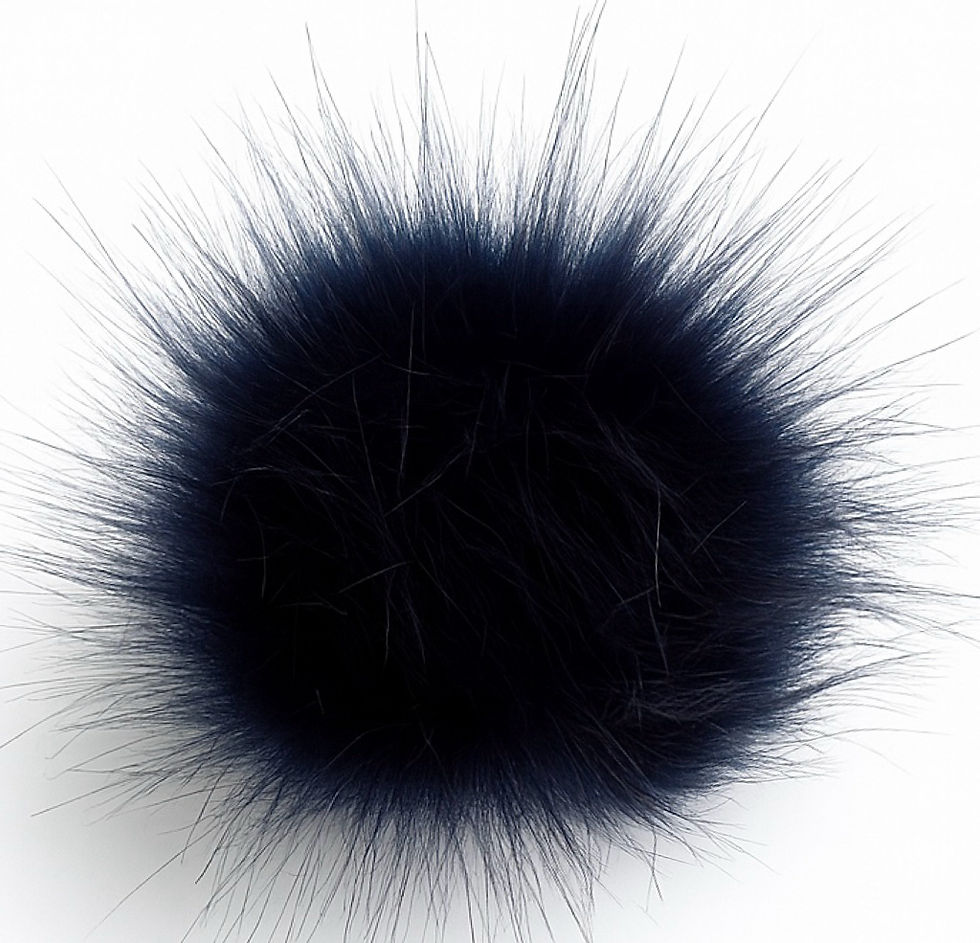 Midnight Blue Detachable Faux Fur Pom Pom
