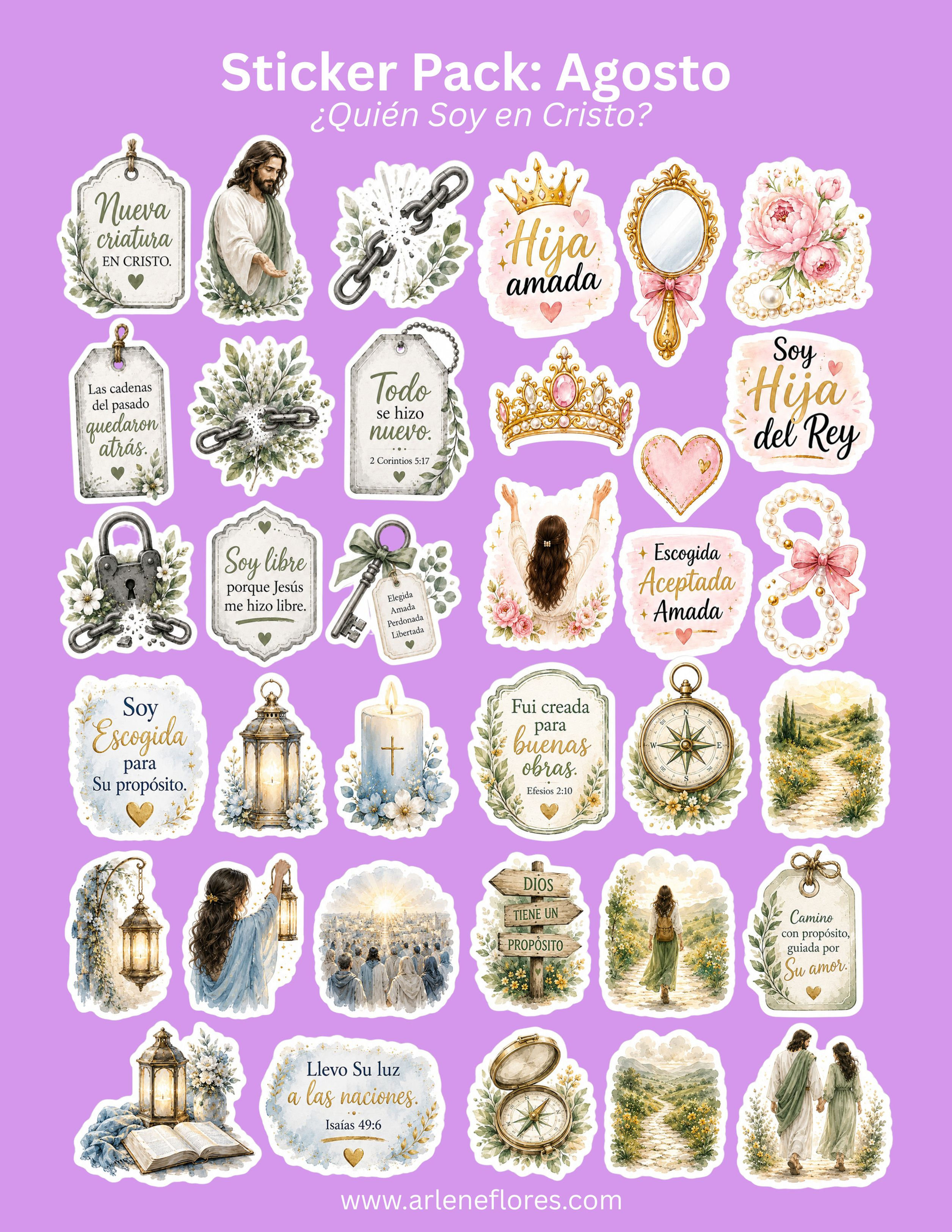 Sticker Pack Agosto: ¿Quién Soy en Cristo?
