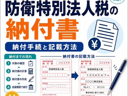 防衛特別法人税の納付書の納付手続と記載方法