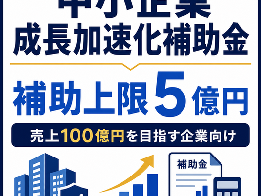 中小企業成長加速化補助金と補助上限5億円