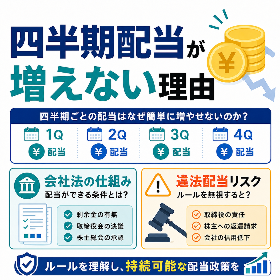 四半期配当が増えない理由と違法配当リスク