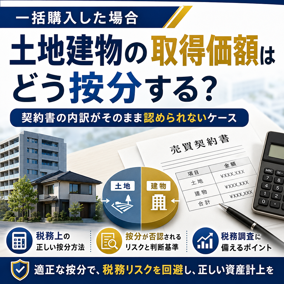 土地建物を一括購入した場合の取得価額の按分方法