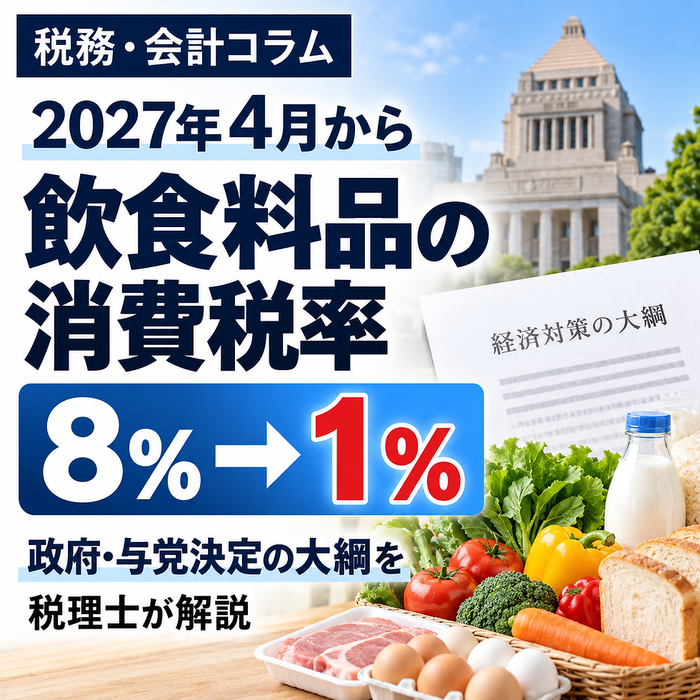 2027年4月から飲食料品の消費税率が8%から1%へ|政府・与党決定の大綱