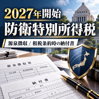 2027年から防衛特別所得税の源泉徴収が開始｜租税条約適用時は納付書を分ける？