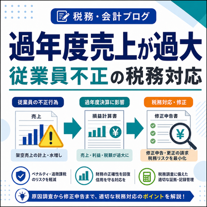従業員不正で過年度売上が過大だった場合の税務対応