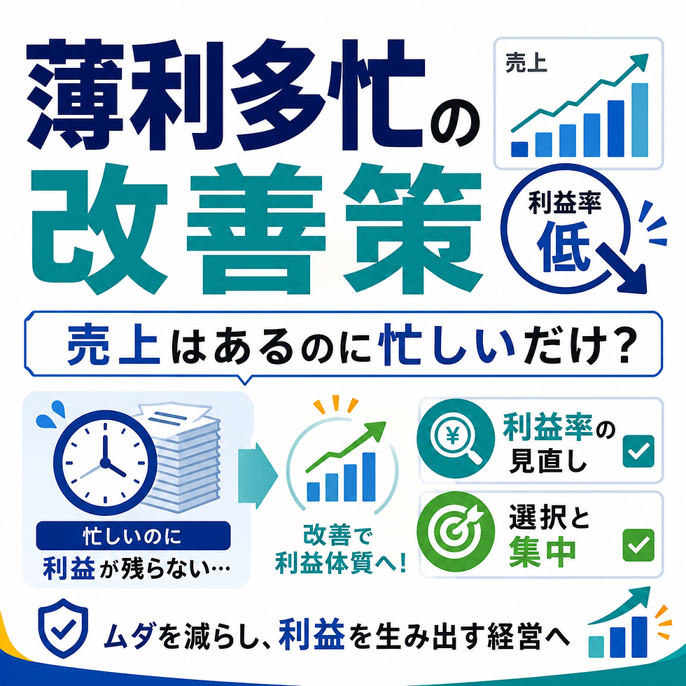 薄利多忙の改善策、利益率の見直しと選択と集中
