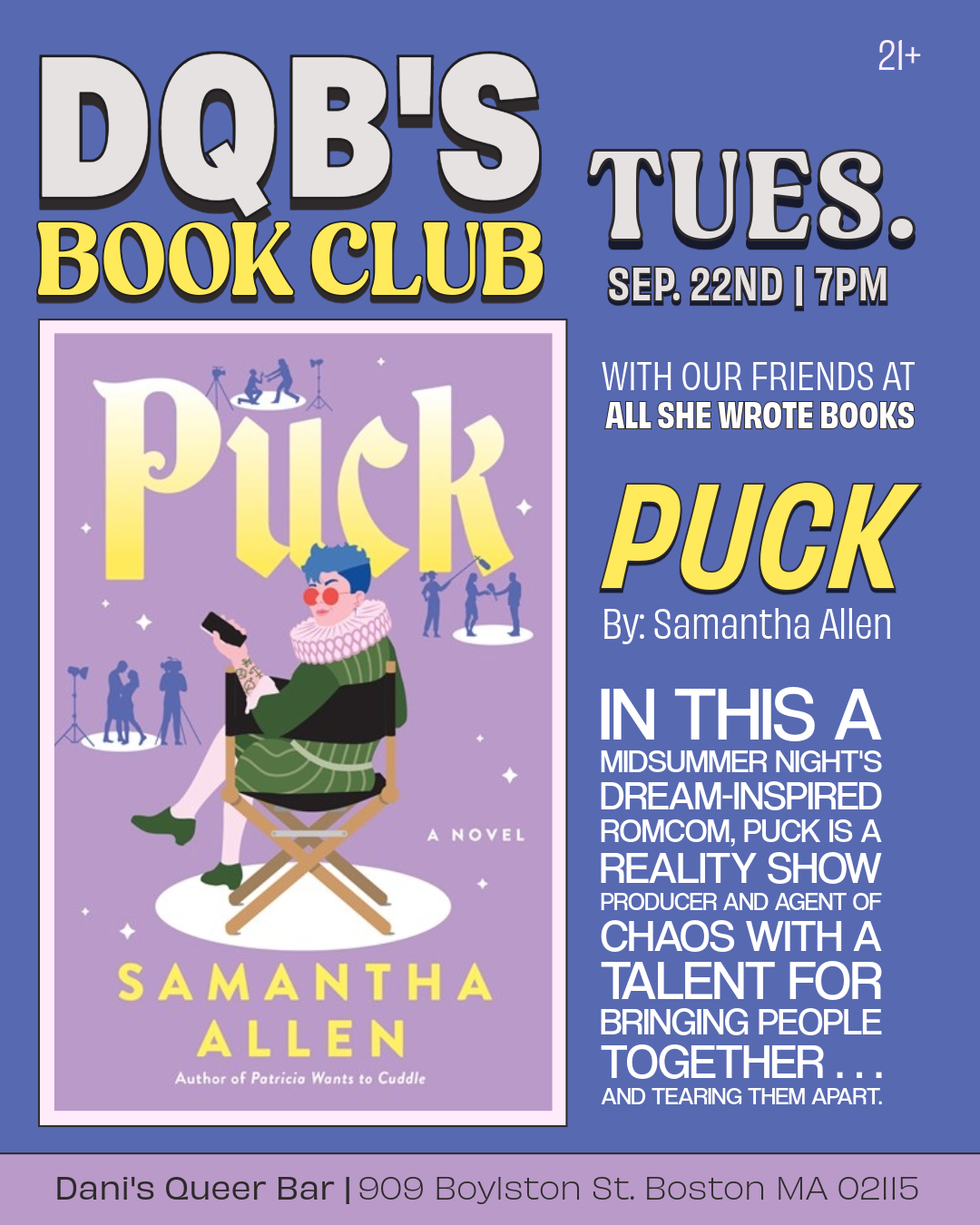 Dani's Queer Bar x All She Wrote Books Book Club: Puck