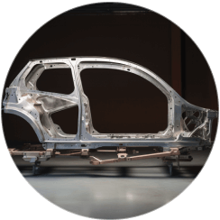 restored automotive metal frame