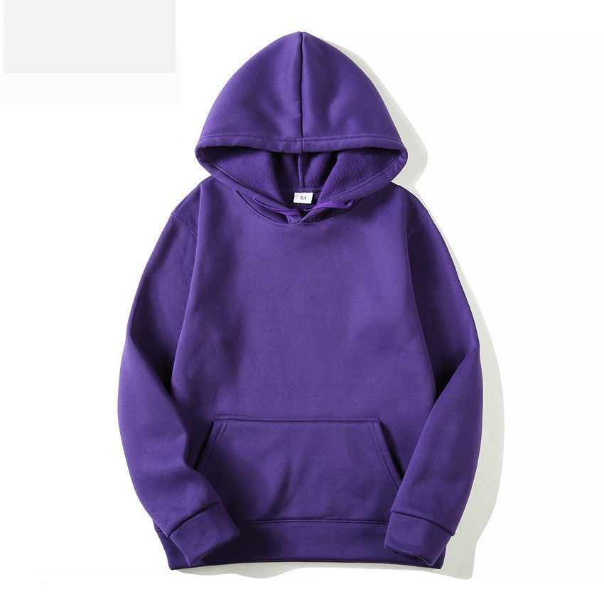 Thumbnail: Fleece Solid Color Hoodie