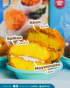 Bolu dengan topping abon dari Brand Spikoe