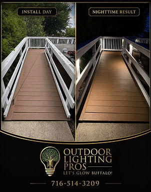 deck lighting illuminating a ramp in Western New york