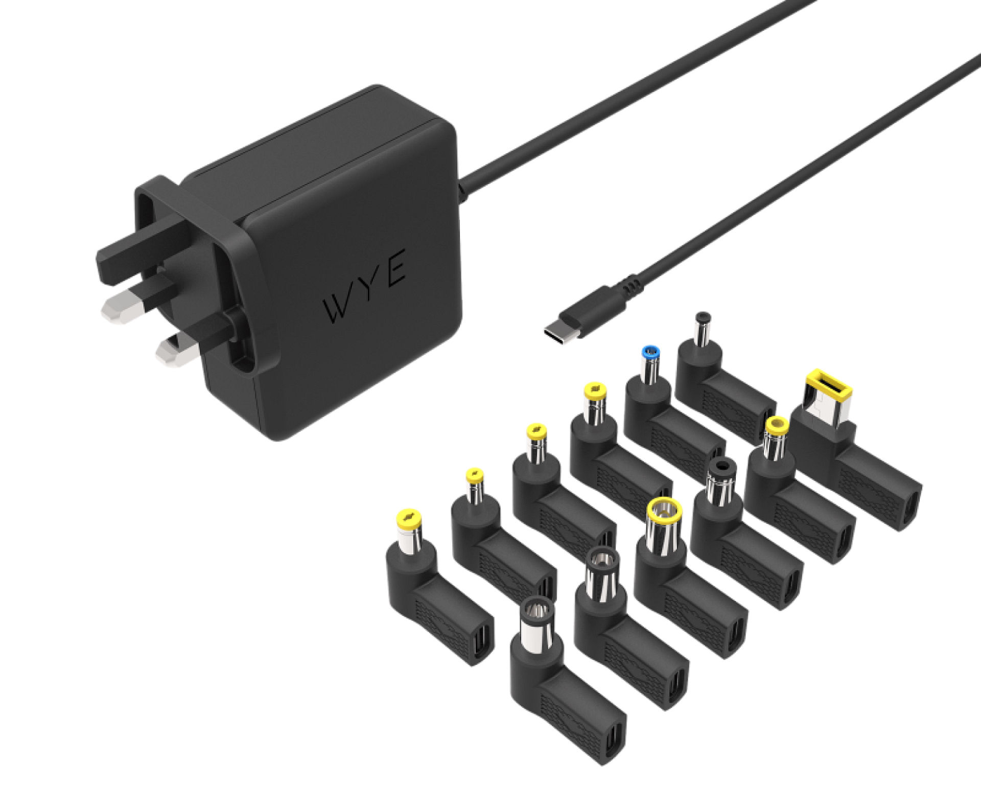 Wye GaN100W Universal Laptop Chargerwith 12 Different Tips