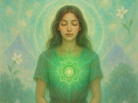 Mulher realizando meditação para o chacra cardíaco,