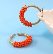 Candongas tejidas rojas