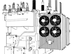 Power Transformer with ONAF cooling system