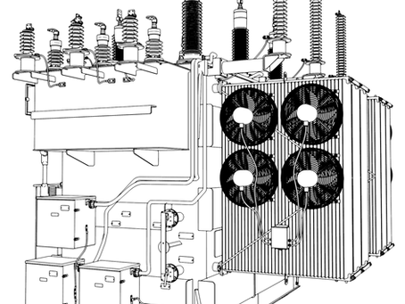 Power Transformer with ONAF cooling system