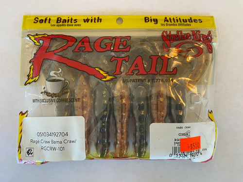Tigermonkey Rage Bait Strike King RAGE TAIL RAGE CRAW BAMA CRAW | Tiger Creek Bait