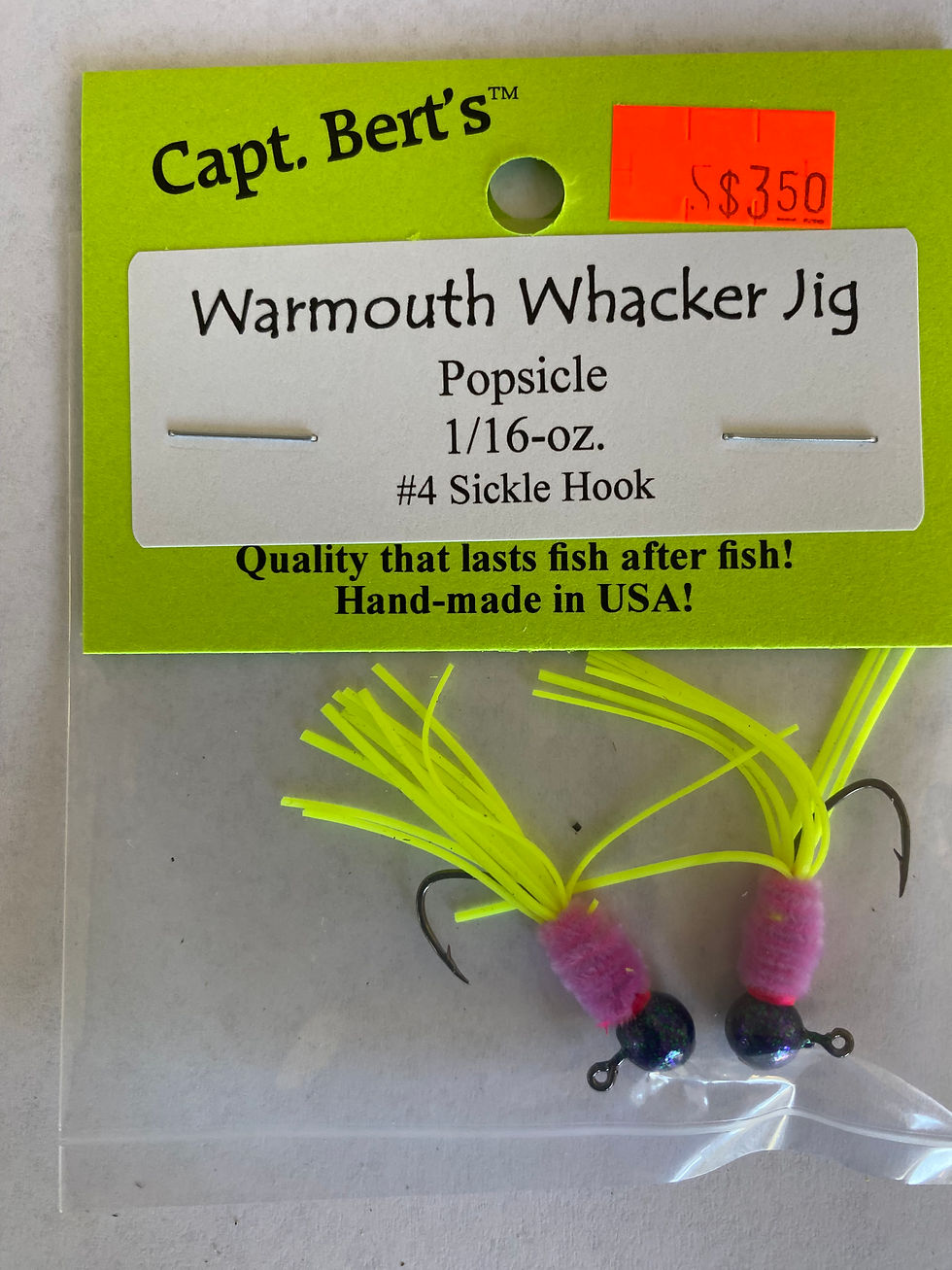 Capt. Bert's Warmouth Whacker Jig - Popsicle