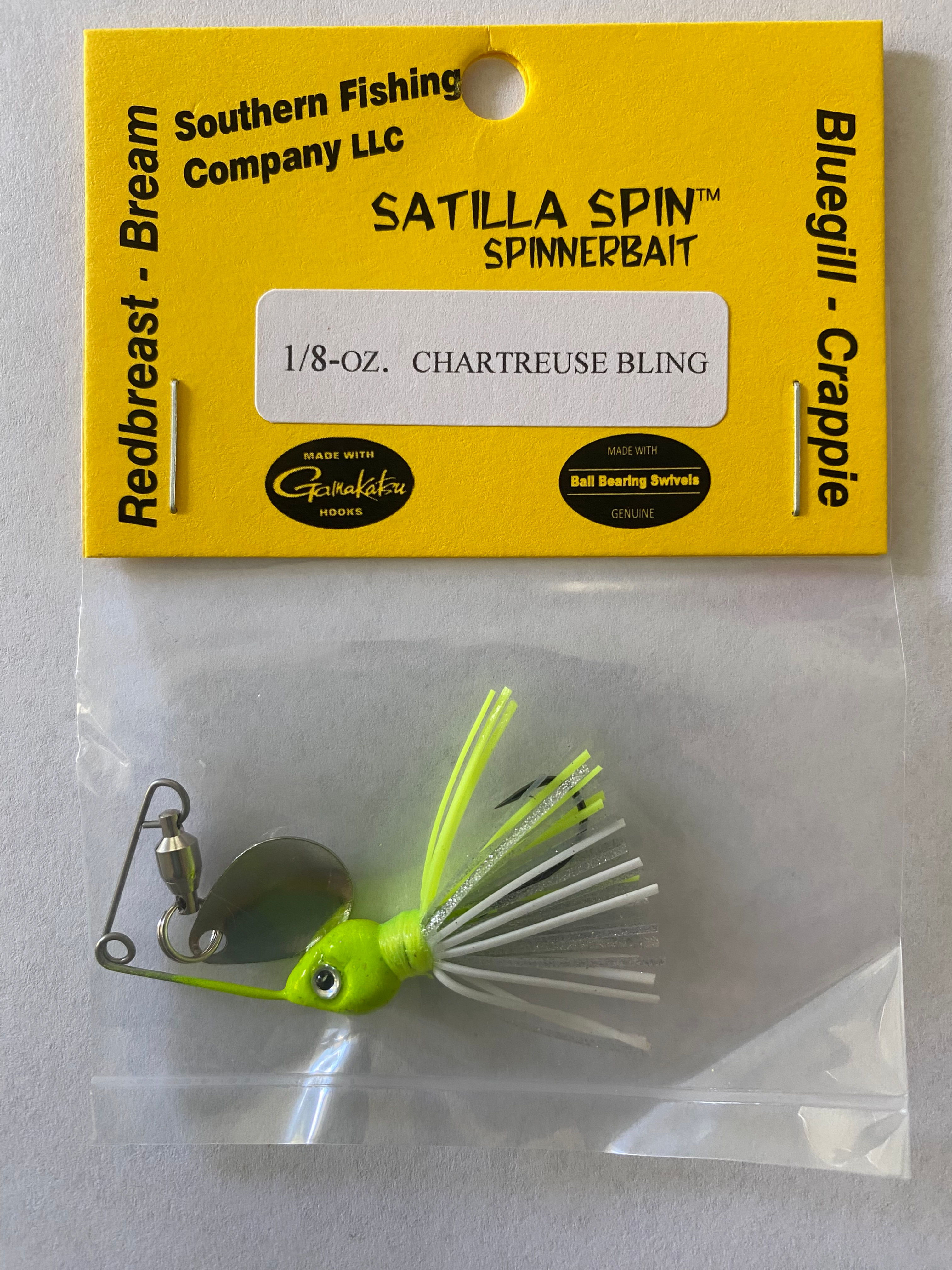 Satilla Spin Spinnerbait - CHARTREUSE BLING 1/8oz