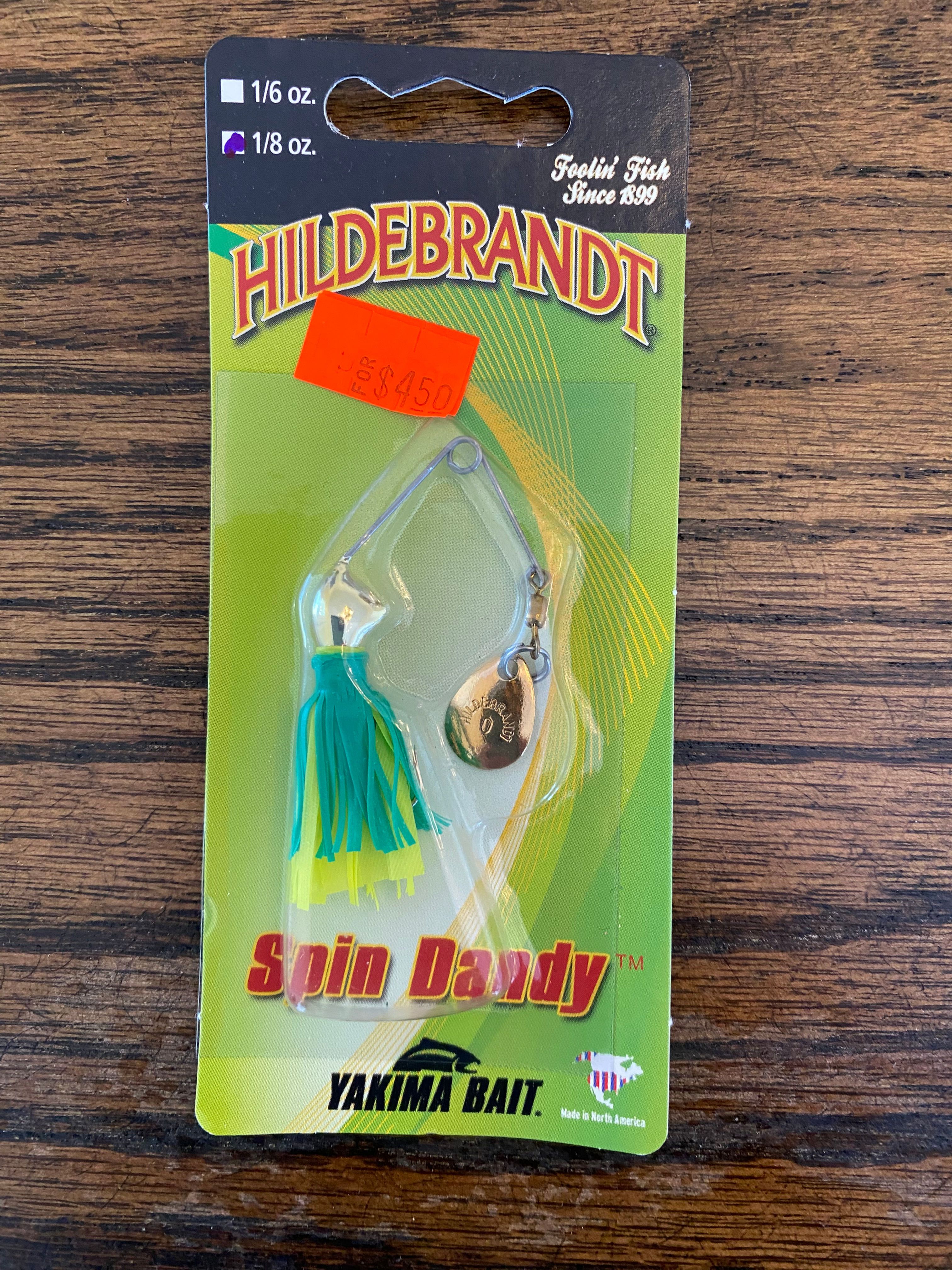 HILDEBRANDT-Spin Dandy Gld Body/Grn Chr Skirt  Size 1/8 oz