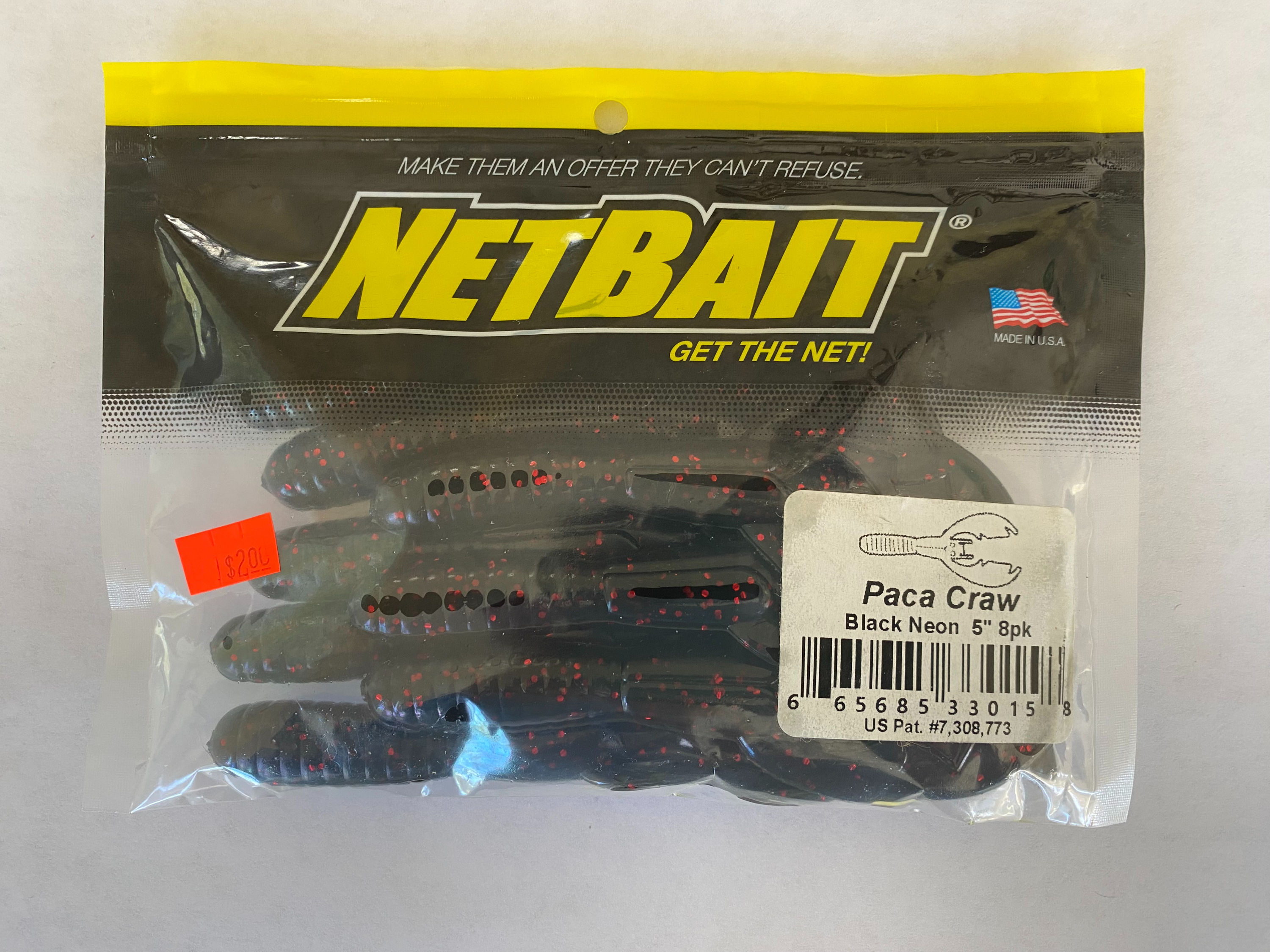 NetBait Paca Craw - Black Neon 5"