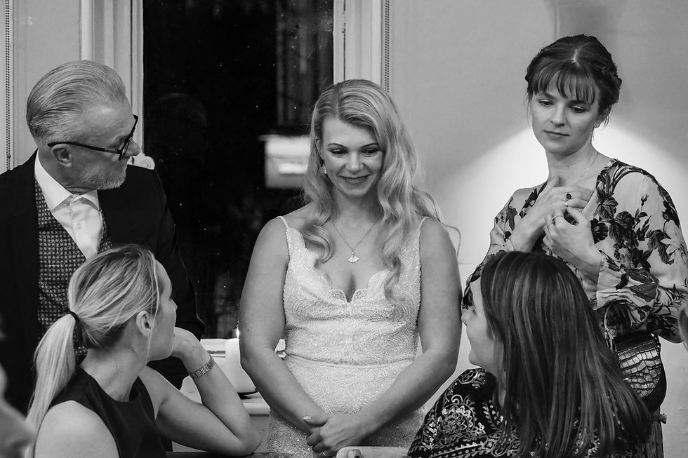 a bride in a london pub