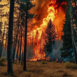 massive fires in the forest high definition
