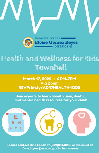 Kids Health & Wellness Town Hall Hosted by the Office of Majority Leader Eloise Gómez Reyes