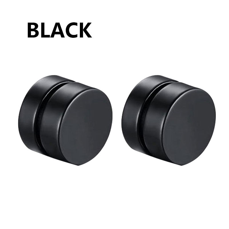 Thumbnail: 1/16 Pairs Magnetic Stud Earrings Men Stainless Steel Non-Piercing Cross Dangle 