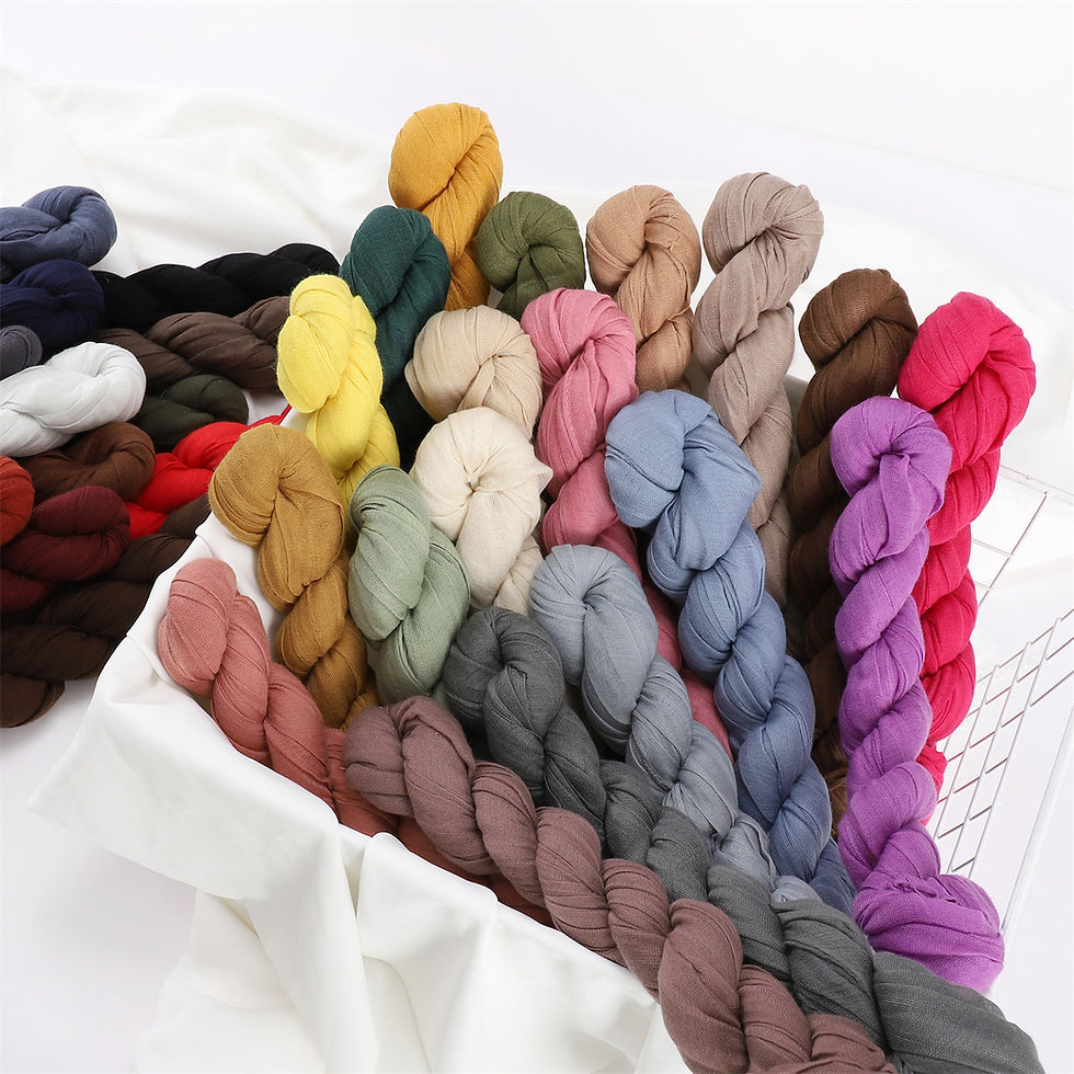Thumbnail: Crumpled Scarf For Women Girls Students Spring New Solid Color Cotton Voile Thin