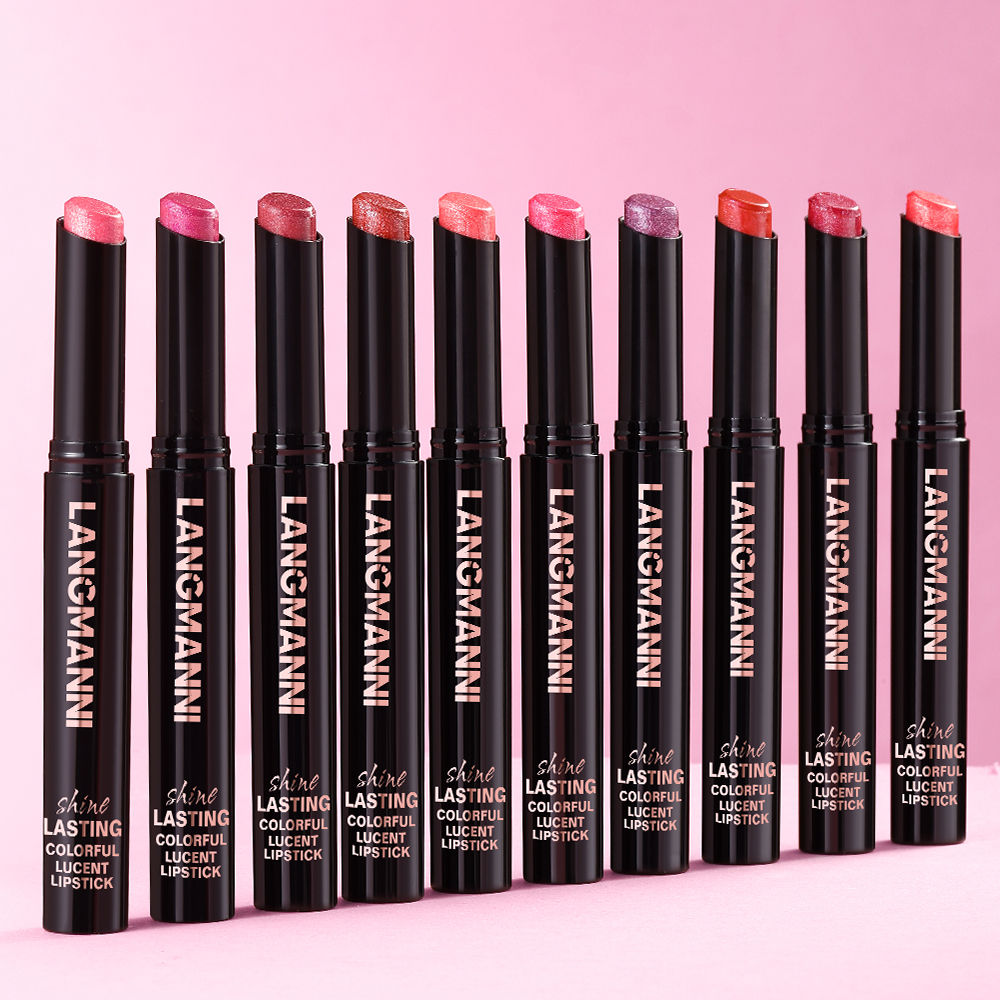 1 Glitter Lipstick - Glossy pearl effect, easy-to-apply moisturizing stick provi