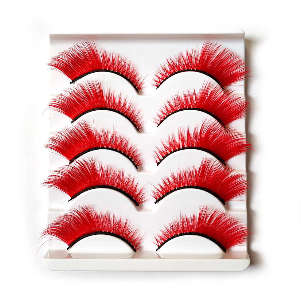 Thumbnail: 5 Pairs Colors 3D Mink False Eyelashes Red Pink Blue Green Purple Color Eye Lash