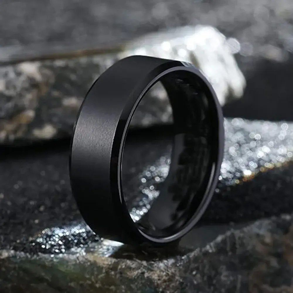 Stainless Steel Rings for Men, Colors: Black Golden Silvery Color, US Sizes 6-13