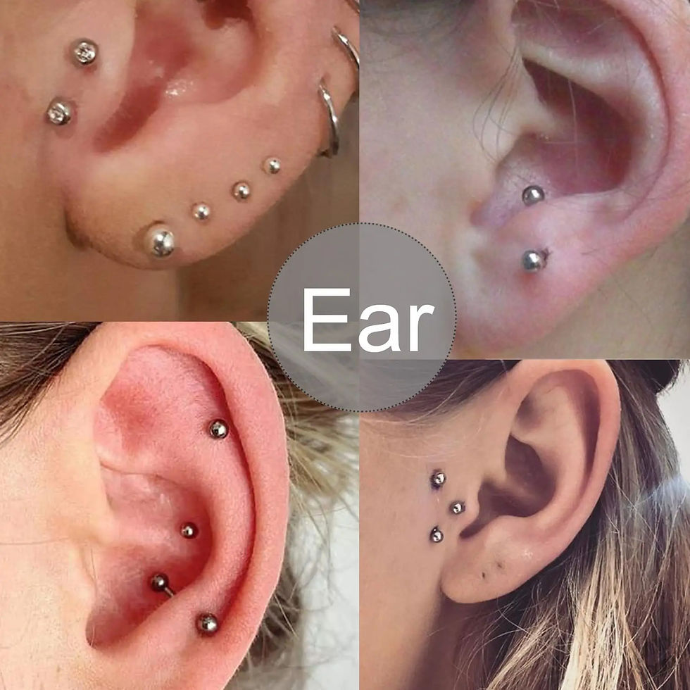 Thumbnail: Fake Eyebrow Piercing Fake Lip Labret Studs Stick On Fake Nose Stud Facial Pierc