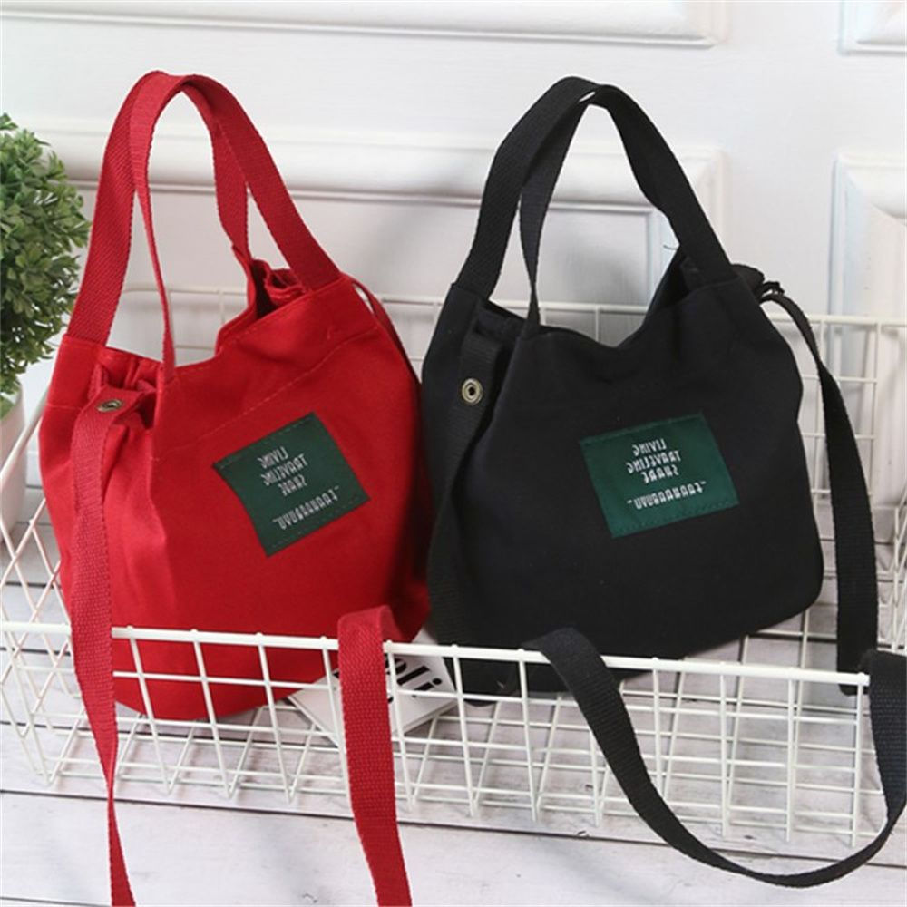 Women Shoulder Bags Letter Handbags Casual Buckle Tote Canvas Crossbody Bag Cute