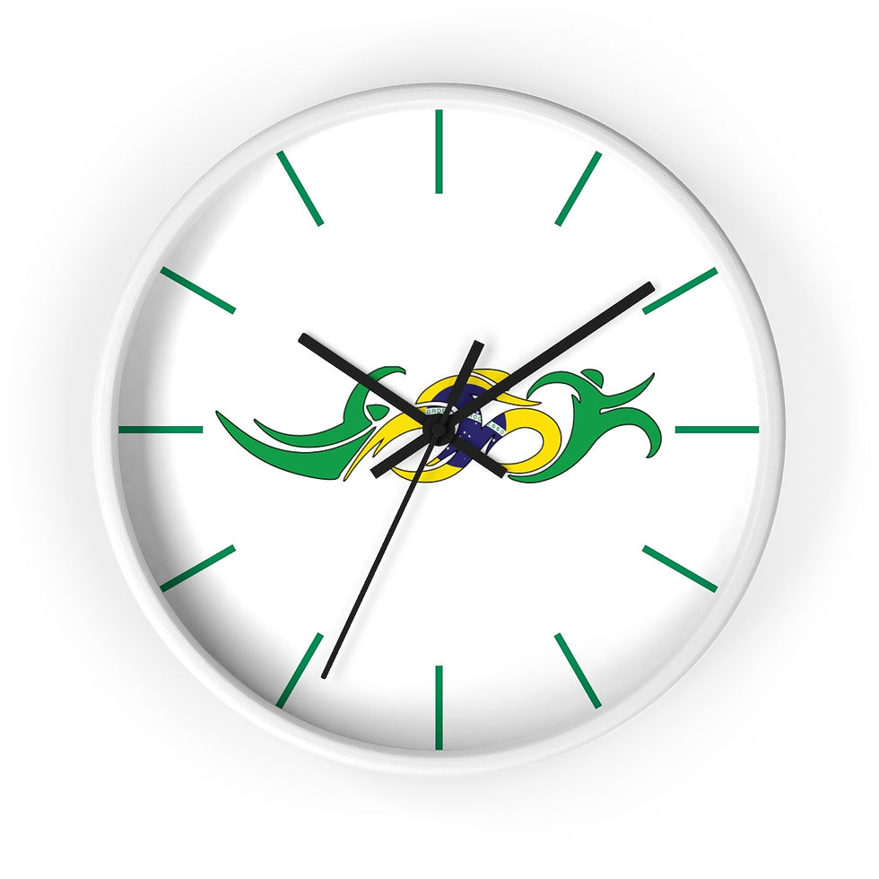 Thumbnail: Brazil Swim Bike Run Triathlon Wall Clock White Front View