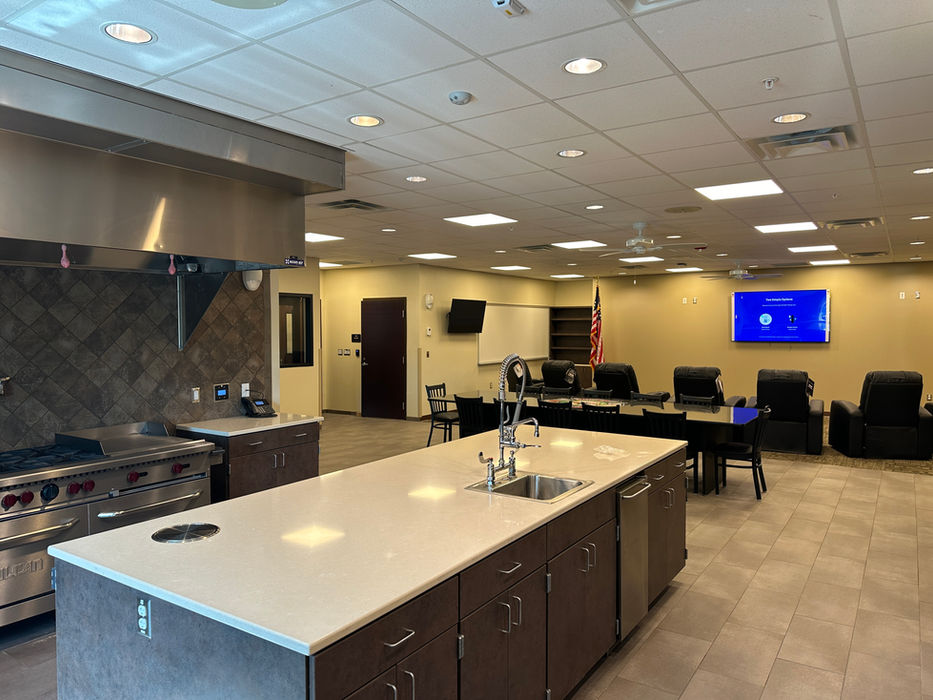 Close-up of drywall finishing at Hernando County Fire Station #20. Demonstrating seamless joint taping and custom texturing details.