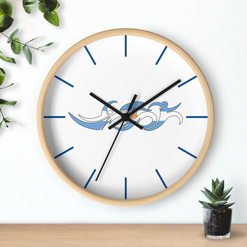 Thumbnail: Argentina Swim Bike Run Triathlon Wall Clock Wood Lifestyle View