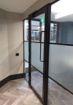 Glass partition walls and doors