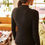 Thumbnail: Women's Black Half Turtleneck Blouse