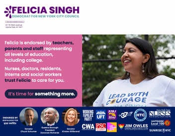 Felicia Singh - One side of a mailer